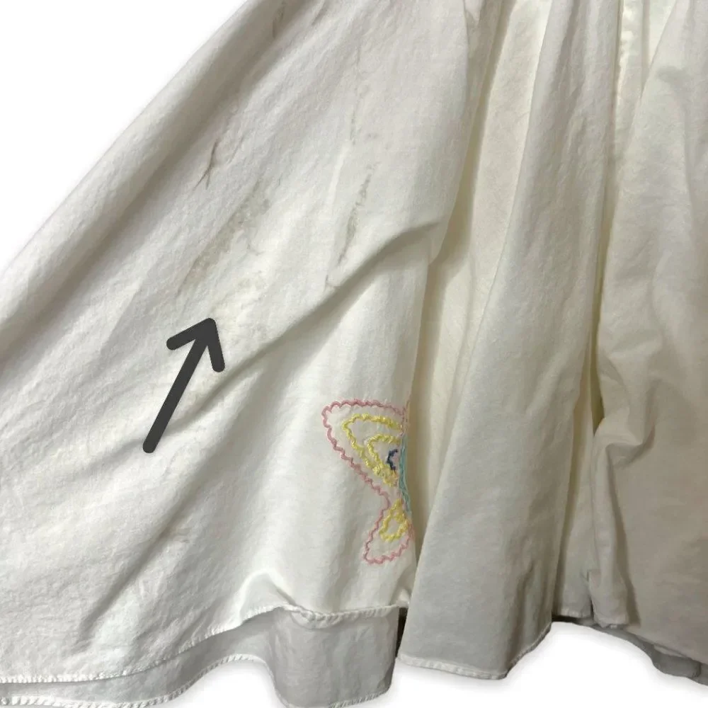 Zadig & Voltaire White Ranil Embroidered Cotton Mini Dress Size S
